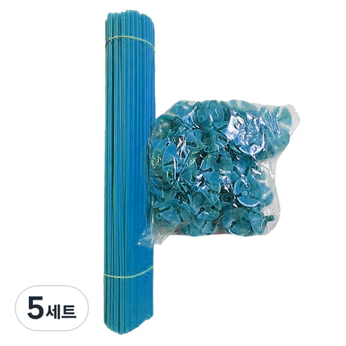 마켓감성 멀티컬러 풍선 홀더 100p + 막대 100p 세트, 블루, 5세트