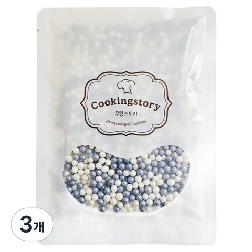 쿠킹스토리 트윙클 펄 블루 푸드컬러 화이트블루 아라잔, 100g, 3개