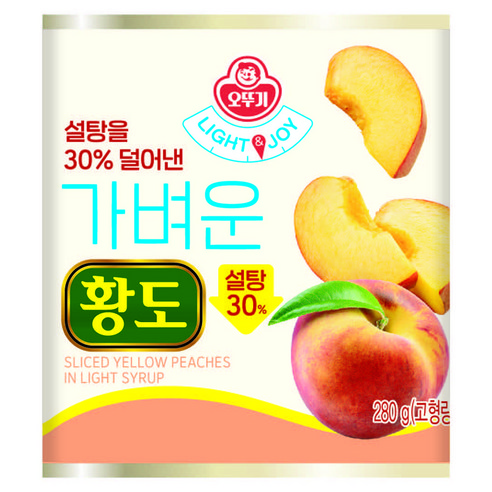 오뚜기 LIGHT 앤 JOY 가벼운 황도, 280g, 1개