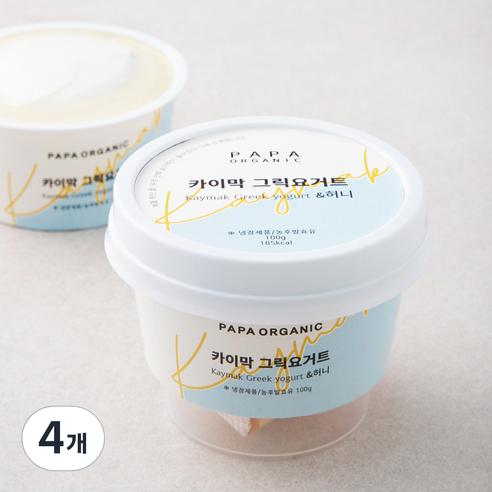 파파오가닉 카이막 그릭요거트 100g + 리얼허니 20g, 120g, 4개