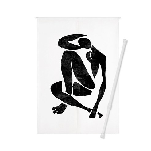 하이어데코 가림막 커튼 일체형 + 커튼봉, 블랙누드