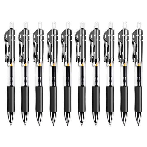 바코젤 부드러운 젤 잉크펜 0.5mm, 블랙, 10개