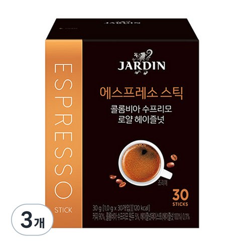 쟈뎅 로얄 헤이즐넛 콜롬비아 수프리모 커피, 1g, 30개입, 3개