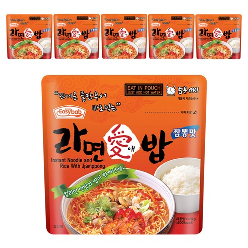 이지밥 라면애밥 짬뽕맛, 110g, 6개