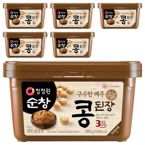 청정원 구수한 메주 콩된장, 900g, 6개