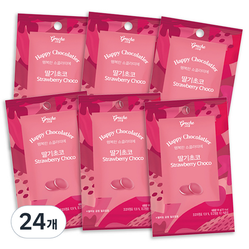 행복한 쇼콜라띠에 홈베이킹 초콜렛 딸기 100g, 단품, 24개