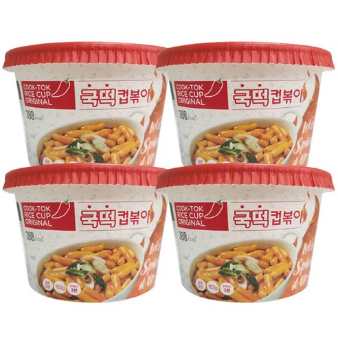 추억의국민학교떡볶이 국떡 컵볶이 오리지날, 163g, 4개