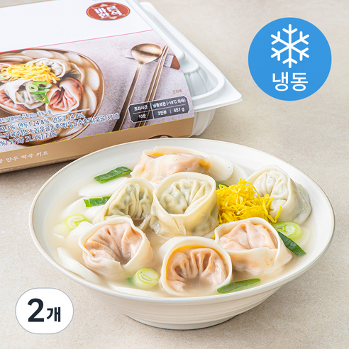 바른식 사골 만두 떡국 키트 밀키트 (냉동), 451g, 2개