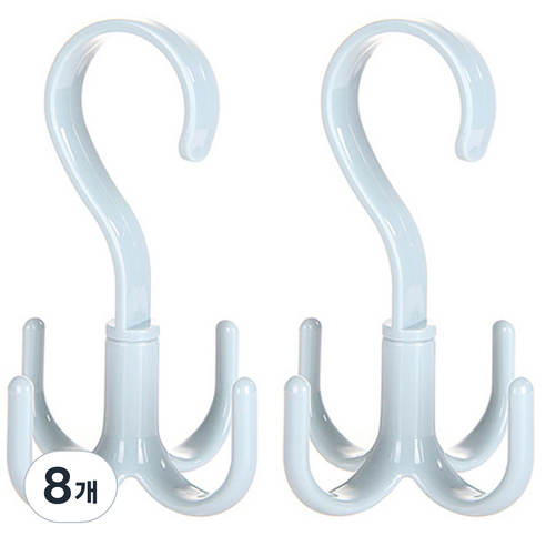 리버그린 360도 회전식 다용도걸이, 블루, 8개