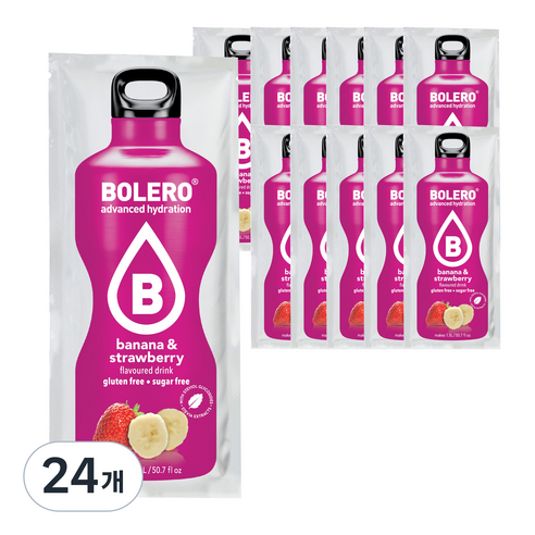 볼레로 2kcal 무설탕 과일워터 대용량 음료 바나나 앤 딸기, 9g, 24개