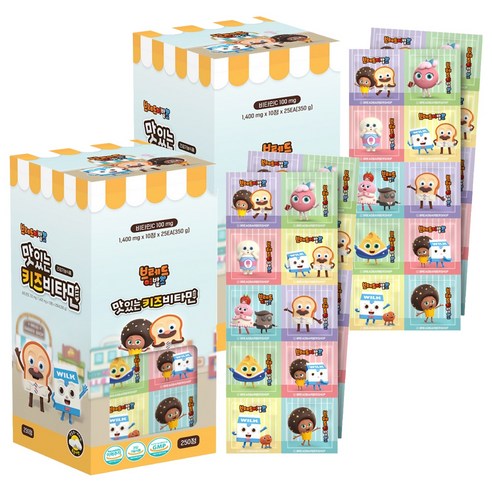 브레드이발소 맛있는 키즈비타민 350g, 250정, 2개