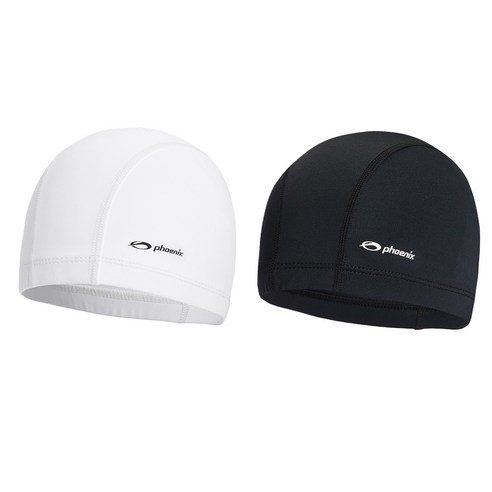 피닉스 스판수영모 PCN-01 2종세트, 블랙, 화이트, 1세트