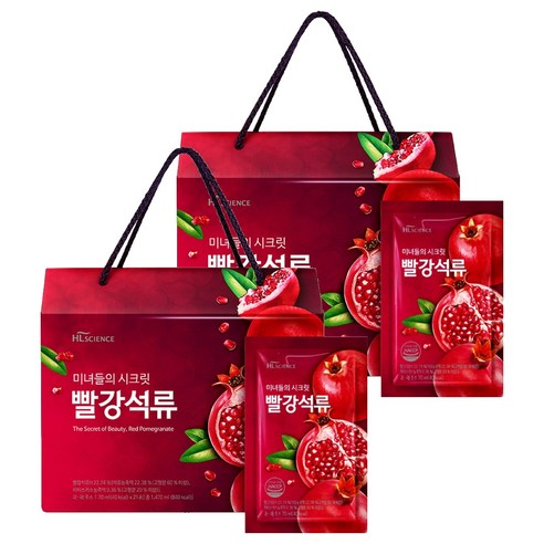 에이치엘사이언스 미녀들의시크릿 빨강석류100 석류즙, 1.47L, 2개