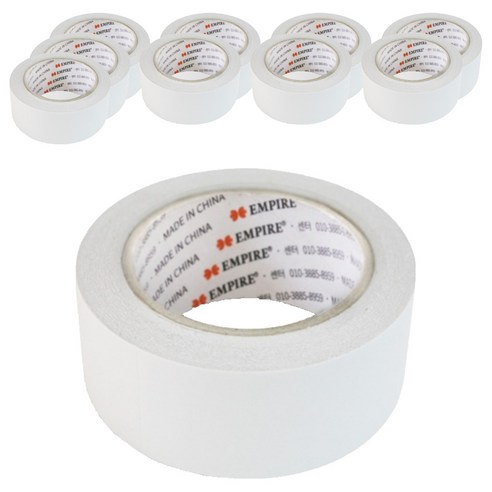 엠파이어 산업용 양면테이프 48mm x 30m, 화이트 반투명, 10개입