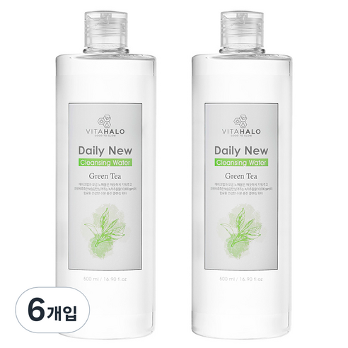 비타할로 데일리 뉴 제주 그린티 클렌징워터, 500ml, 6개