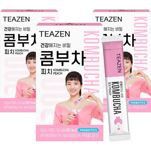 티젠 콤부차 피치, 50g, 3개