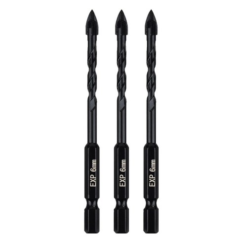 이엑스파워 만능드릴비트 4날 6mm EMD-06, 3개
