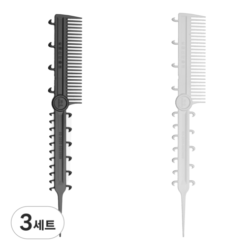 나라라 위빙콤 염색빗 세트, 3세트, 혼합색상