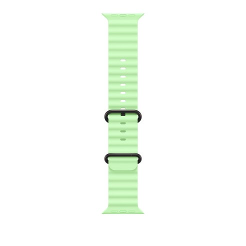 Apple 정품 애플워치 오션 밴드, 네온 그린 / 블랙 티타늄, 49mm, Regular, 1개