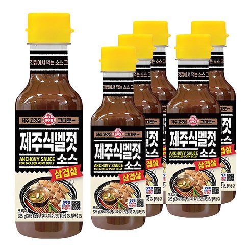 오뚜기 삼겹살 제주식 멜젓소스, 325g, 6개