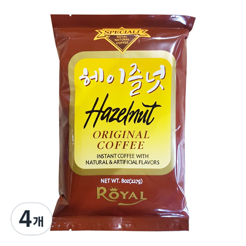 로얄 헤이즐넛향 인스턴트 커피, 227g, 1개입, 4개