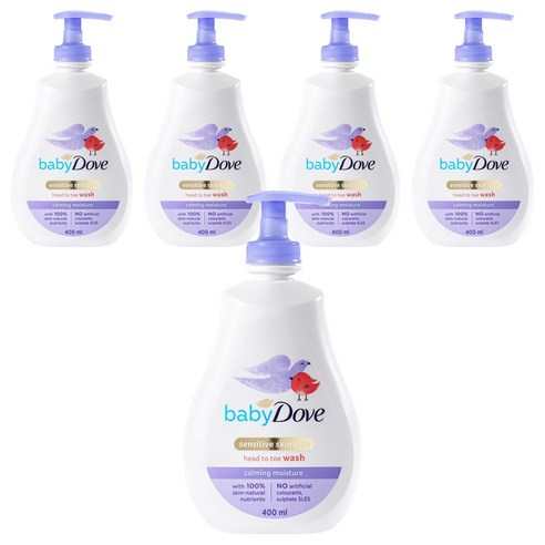 베이비도브 유아용 바디워시 카밍모이스처, 400ml, 5개