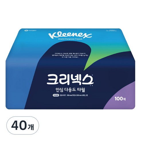 크리넥스 안심 다용도 키친타월, 100개입, 40개
