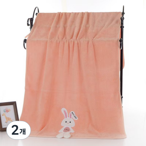 원이네 사랑스러운 토끼 바스타월 300g, 핑크, 2개