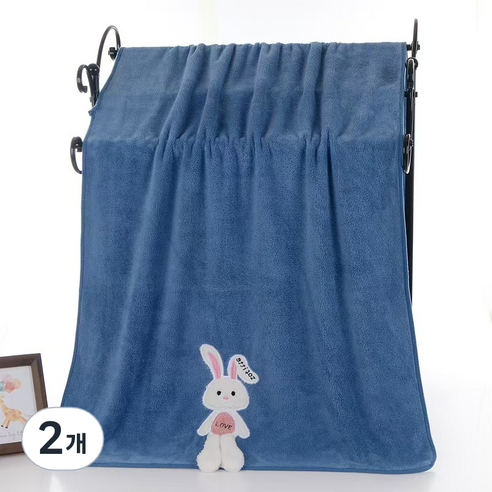 원이네 사랑스러운 토끼 바스타월 300g, 블루, 2개