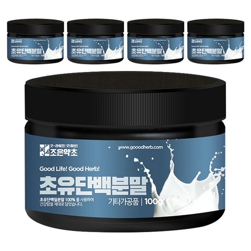 조은약초 초유 단백질 분말, 5개, 100g