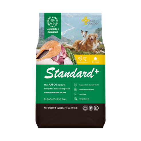 마이펫닥터 전연령 강아지 완전 스탠다드 플러스 건식사료, 1개, 5kg, 닭+연어