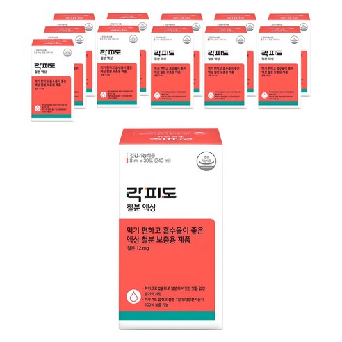 락피도 철분 액상 30포, 240ml, 12개