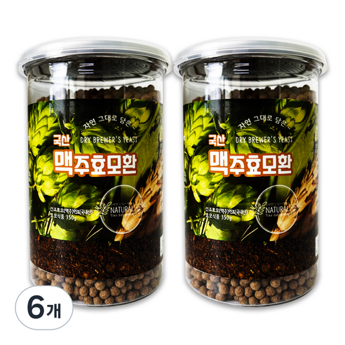 헬로우그린 맥주효모환 통, 350g, 6개