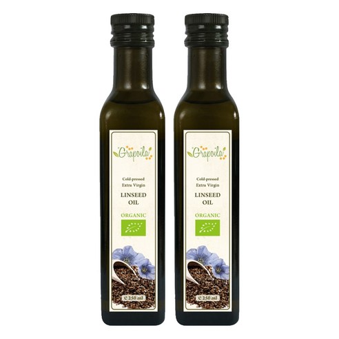 그라포일라 유기농 냉압착 엑스트라버진 아마씨유, 2개, 250ml