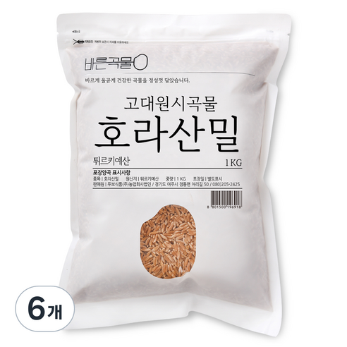 바른곡물 호라산밀, 1kg, 6개