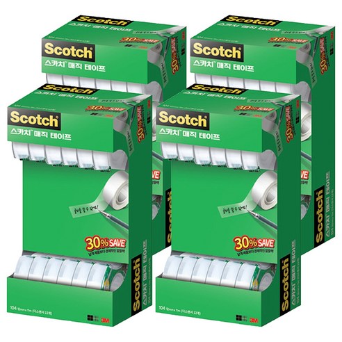 스카치 매직 테이프 세이빙팩 12mm x 11m 104-12, 48개입