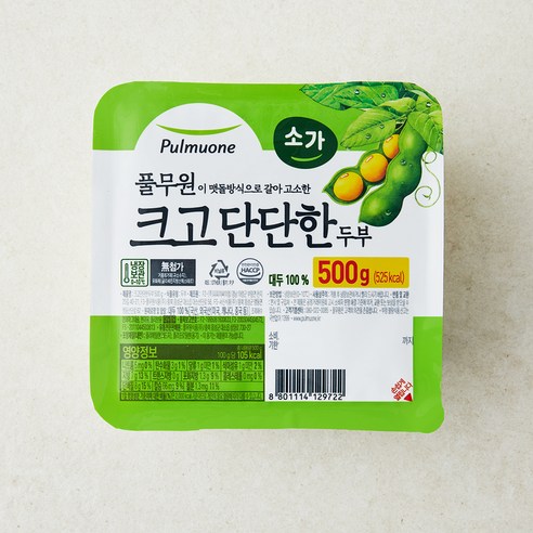 풀무원 크고 단단한 두부, 500g, 1개