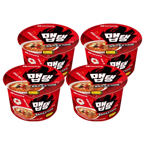 맵탱 큰컵 흑후추 소고기라면 110g, 4개