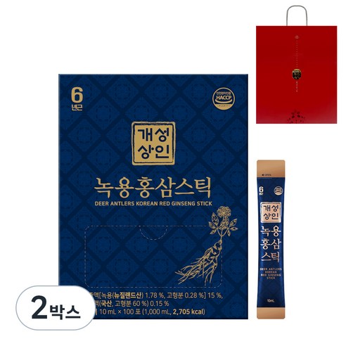 개성상인 녹용홍삼스틱 10ml x 100포 + 쇼핑백