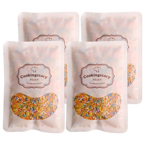 쿠킹스토리 레인보우 스프링클, 500g, 4개