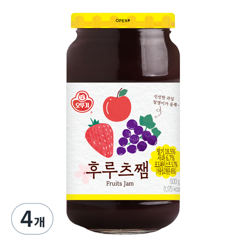 오뚜기 후르츠쨈, 500g, 4개