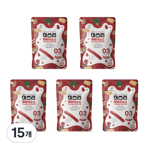 미쓰리 떡볶이 소스 03 매콤한맛, 100g, 15개