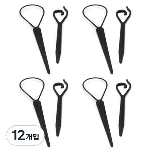 루머스 꽈배기 헤어 세트 HU003 2p, 스페셜꽈배기 (블랙), 12개