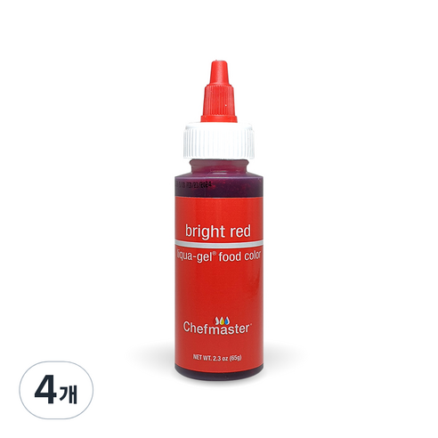 셰프마스터 리쿠아젤 식용색소 브라이트 레드, 65g, 4개