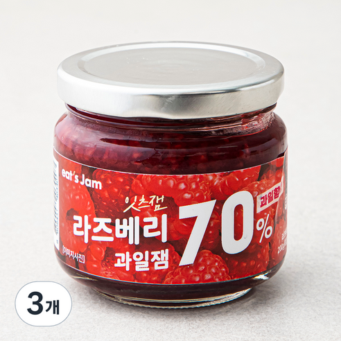 잇츠잼 라즈베리 70% 과일잼, 200g, 3개