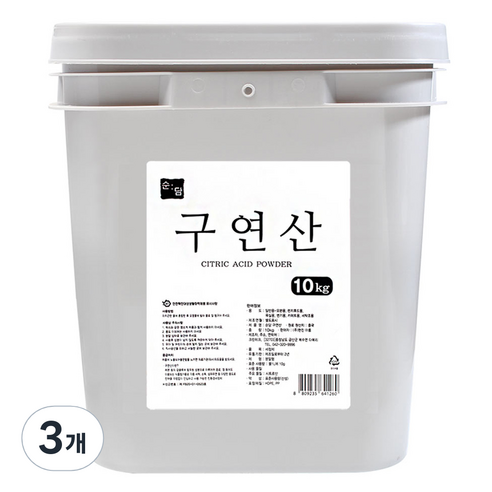 순담 구연산, 3개, 10kg