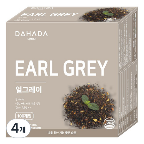 다하다 얼그레이, 1.6g, 100개입, 4개