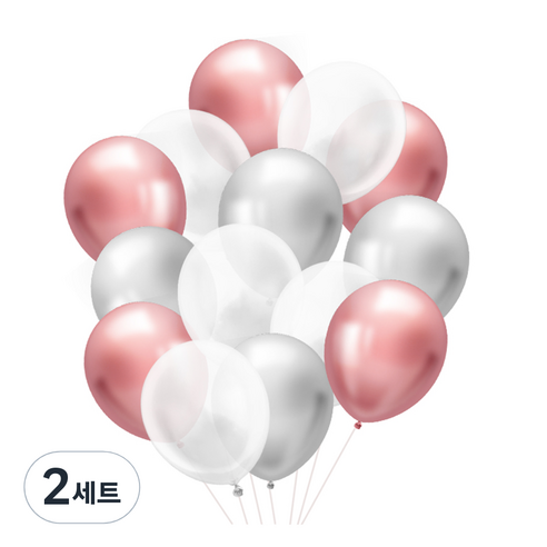 브로키 메탈혼합 풍선 23p세트, 핑크, 2세트