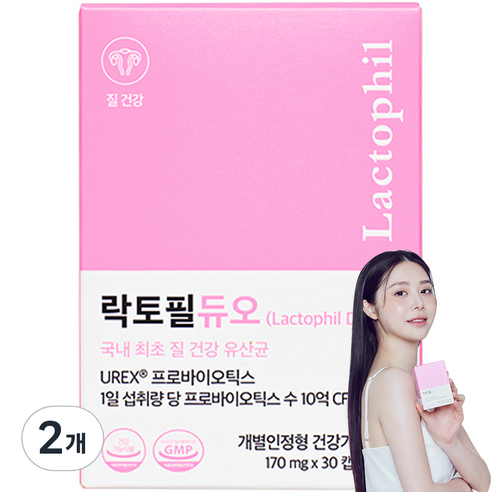 락토필듀오 10억보장 UREX 프로바이오틱스 질 유산균 5.1g, 30정, 2개