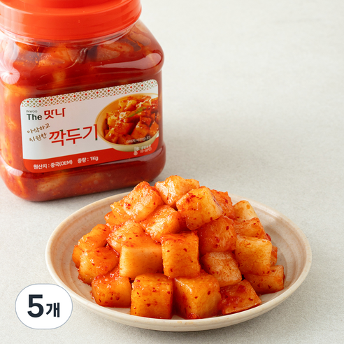 인우 더맛나 깍두기김치, 1kg, 5개